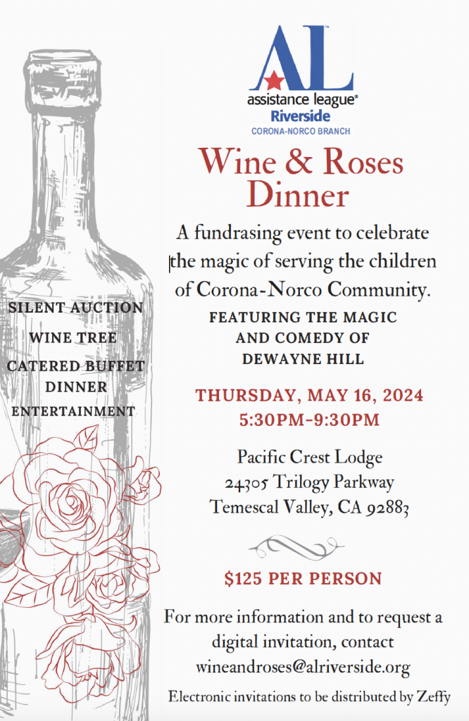 Wine and Roses Dinner 2024 Assistance League RiversideAssistance